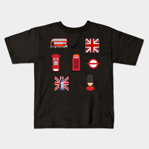 UK English Kids T-Shirt by Pris25